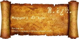 Megyeri Ákos névjegykártya